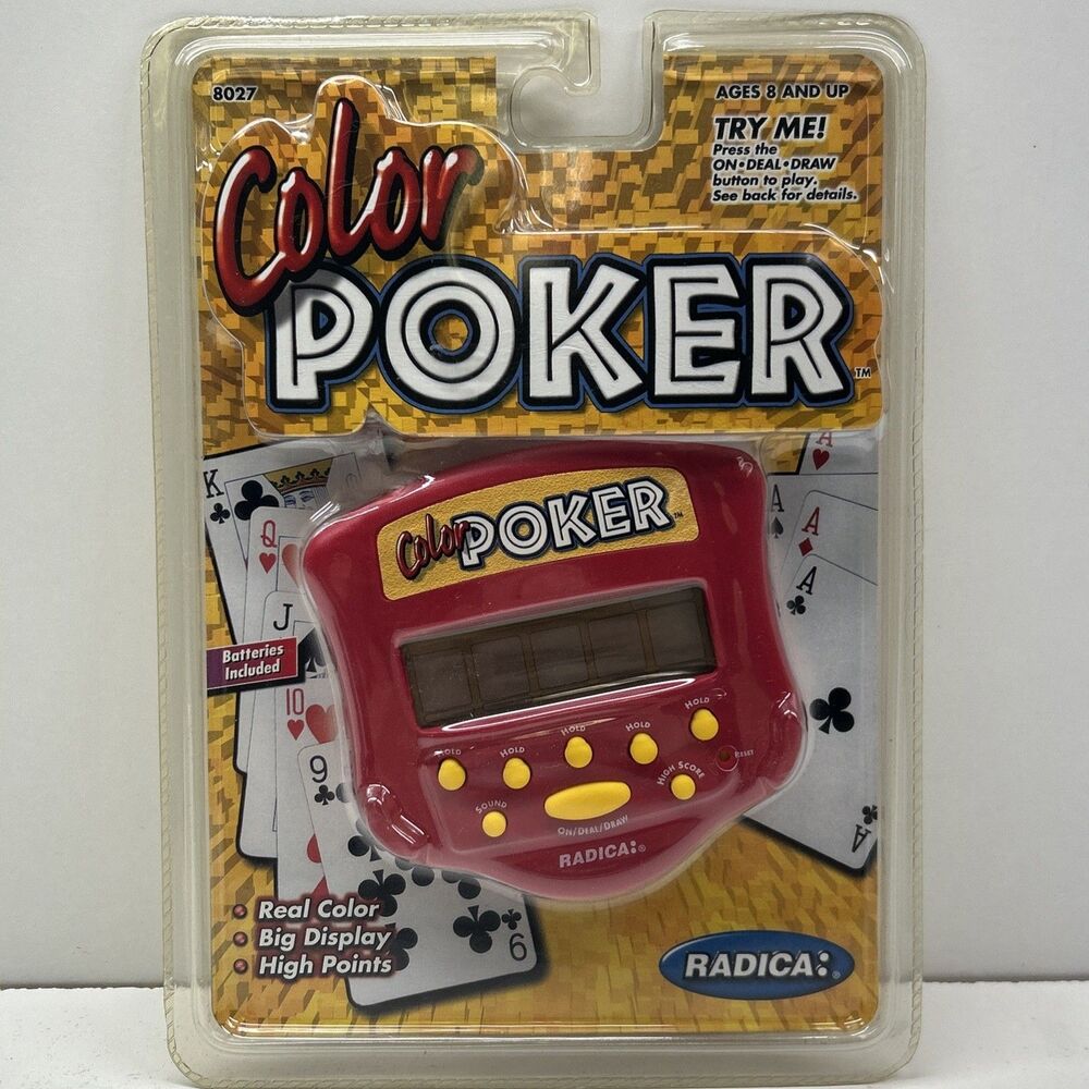 Radica Color Poker Sealed Handheld Electronic Vegas‎ Card Travel Game
